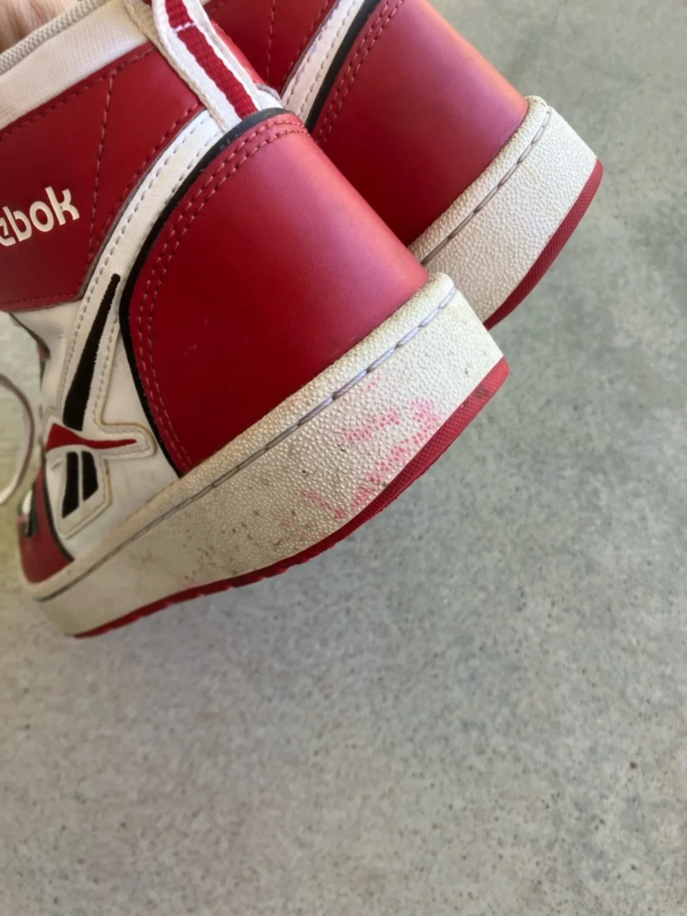 Reebok Resonator Mid Red and White Leather Sneakers, 7